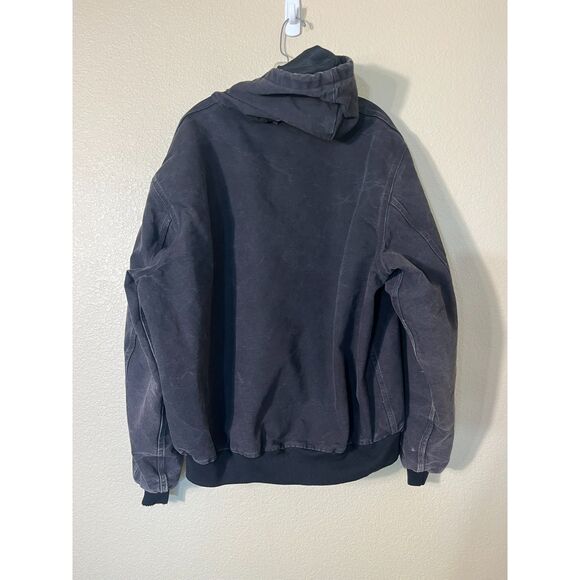 Carhartt Black Utility Jacket Mens XXL Tall Canvas Lined Heavy Duty Clean - Picture 3 of 10